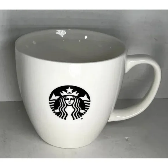 Starbucks | Kitchen | 25 Starbucks 20 Oz White Mug With Black Logo Circa  2015 | Poshmark
